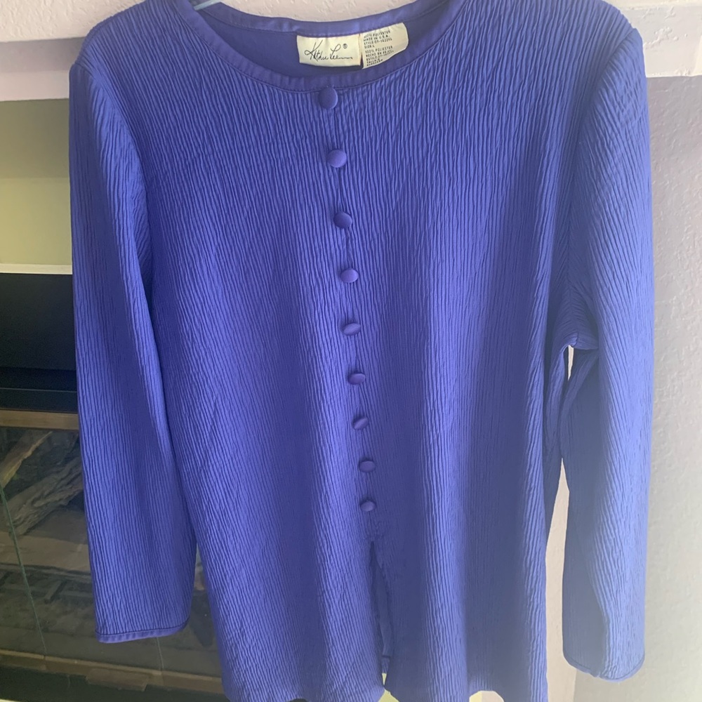 💜 Kathie Lee Purple Long Sleeve Top (L)💜